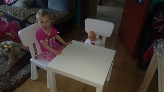 Mamy Nowy Mebel Skladamy Stolik I Krzeselka Mammut Ikea White Youtube