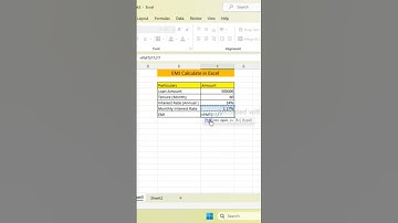 EMI Calculation in Excel #viralvideo #excel #shortvideo #exceltricks #exceltips #shorts #shots