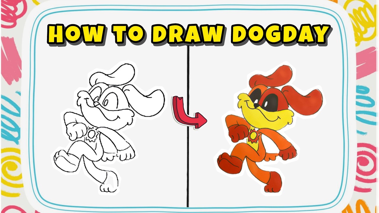 How to Draw DogDay from Poppy Playtime – Smiling Critter Guide