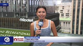 WXYZ-TV's Tina Nguyen previews Rocket Classic's Par 3 in the D rooftop challenge