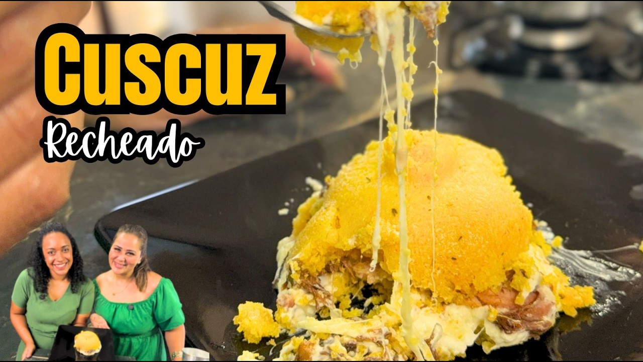 Faça Cuscuz na cuscuzeira Recheado com carne, bacon e queijo | Em apenas 15 minutos