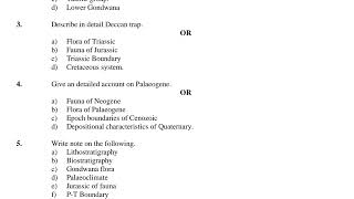 MSc Geology (NEP Pattern) Semester I Elective Paper IV Stratigraphy and Indian Geology GUG 2023