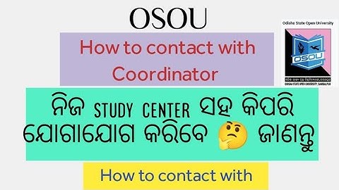 How to contact with coordinator of osou study center // osou study center coordinator contact number