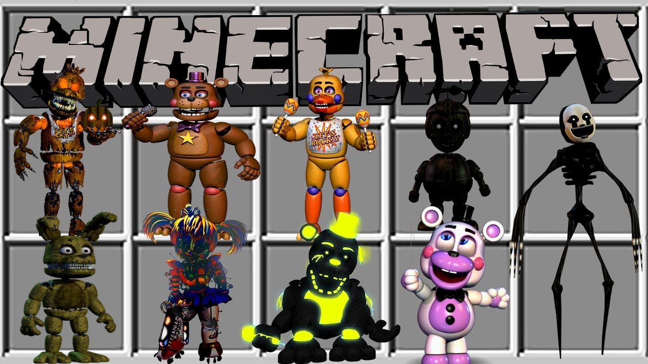 10001 NOVOS ANIMATRONICS ADICIONADOS no MINECRAFT!! (Five Nights At Freddy's)  