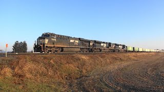 NS 7549 leads NS 211 WB on the NS Lurgan Branch