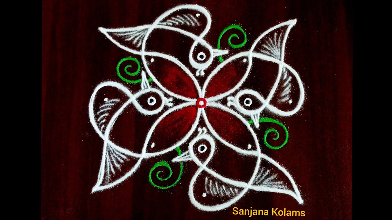 1875. 5 Dot Small Easy and BeautifulKambiKolam LatestMuggu CreativeDesign FridayRangoli PandagaMuggu