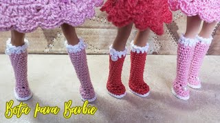 Bota em Crochê para Boneca Barbie |Tutorial