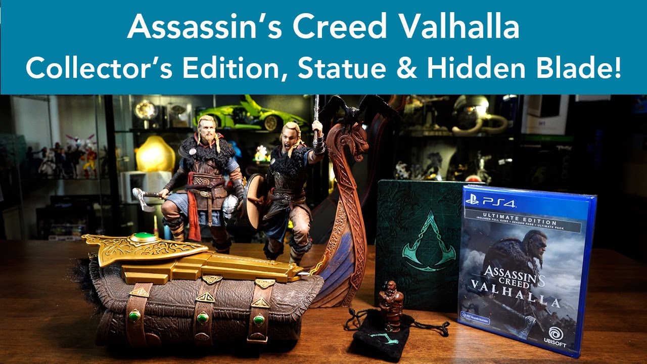 Unboxing The Assassins Creed Valhalla Collectors Edition  Eivor Statue  Hidden Blade