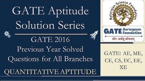 GATE Aptitude Solutions Series |  GATE 2016