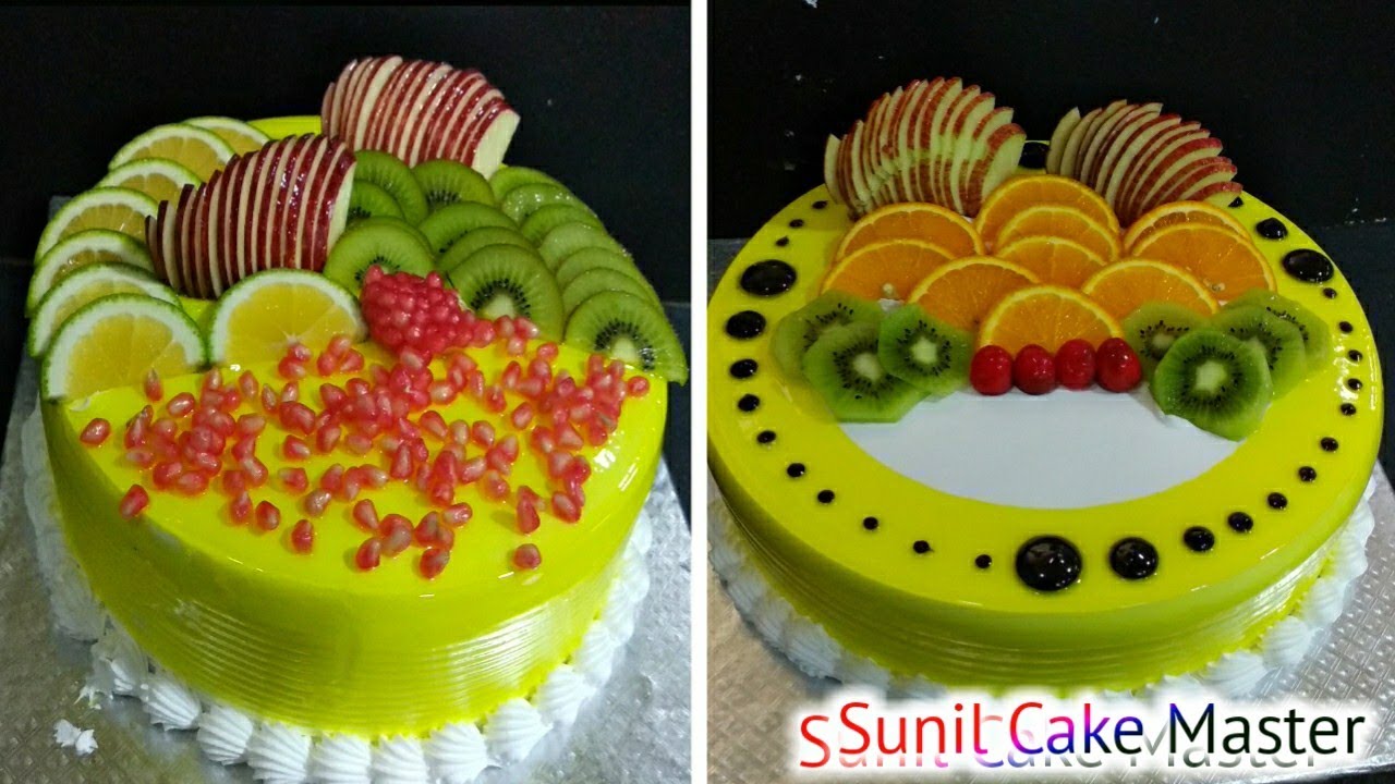 Fresh Fruit yellow Gel Cake Decoration YouTube