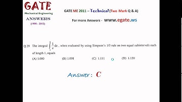 Solutions to GATE 2011 Mechanical Engineering (ME) - Total 65 Questions with Answers