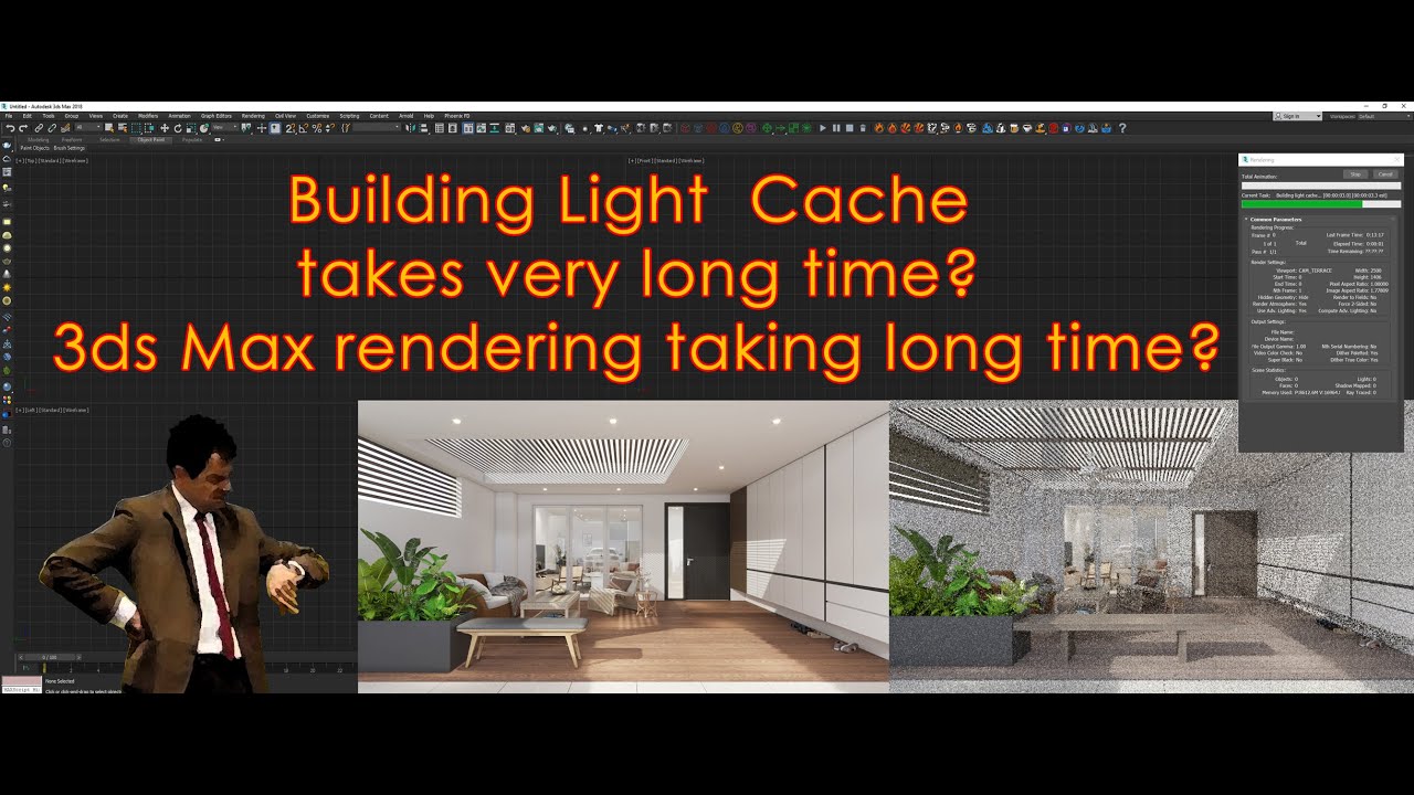 Render ချရင် Light Cache တွက်တာ ဘာလို့ ရပ်ပြီး ကြာ နေတာလဲ| 3ds max ...