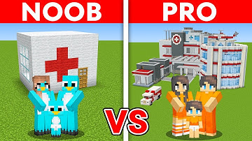 Minecraft: NOOB vs PRO: HOSPITAL BUILD CHALLENGE TO PROTECT MY FAMILY