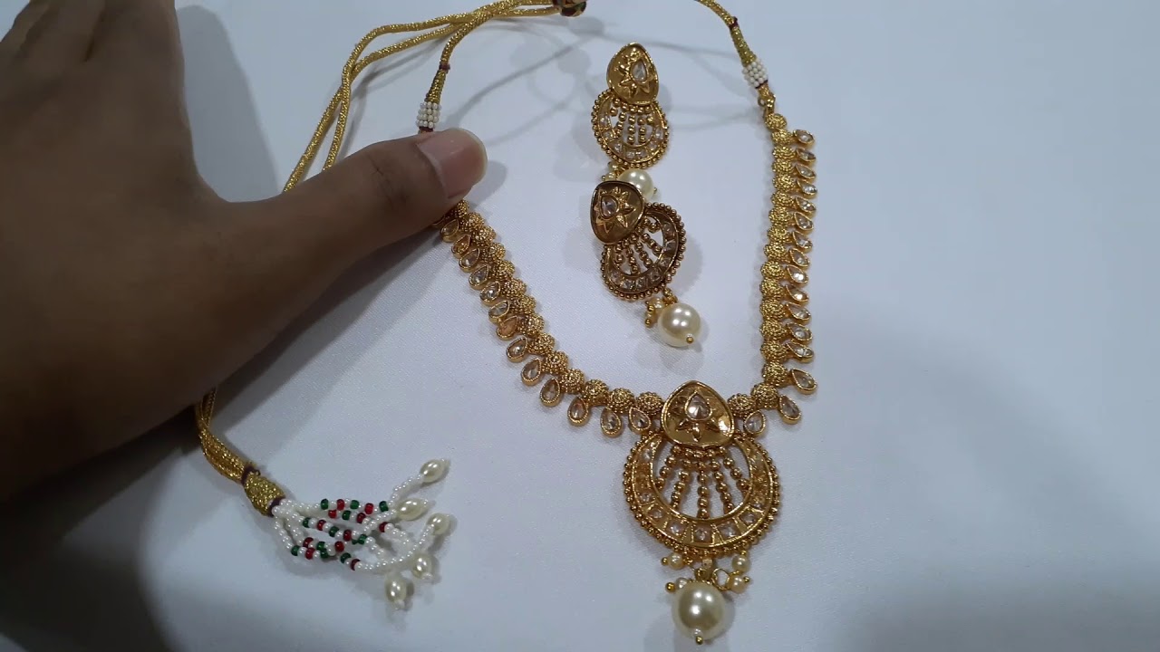 Gold Plated Necklace Set Indian Jewelry Bangladesh YouTube