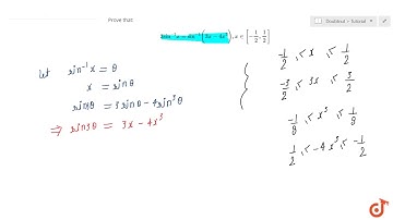 Prove that: `3sin^(-1)x=sin^(-1)(3x-4x^3), x in [-1/2,1/2]`...