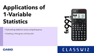 ClassWiz CW Series Calculator Tutorial - Applications of 1-Variable Statistics screenshot 5