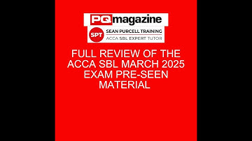 ACCA SBL March 2025 exam Pre seen Review
