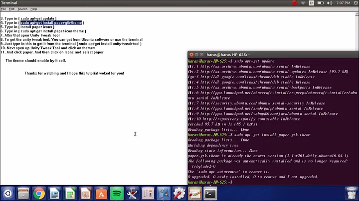 How to get Paper theme on Ubuntu 16.04 LTS