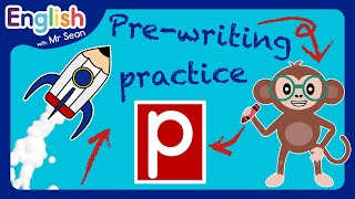 🖍️ How to write the letter 'p' |🔤 Building pre-writing skills: Letter formation 🚀 and tracing 👆🏻