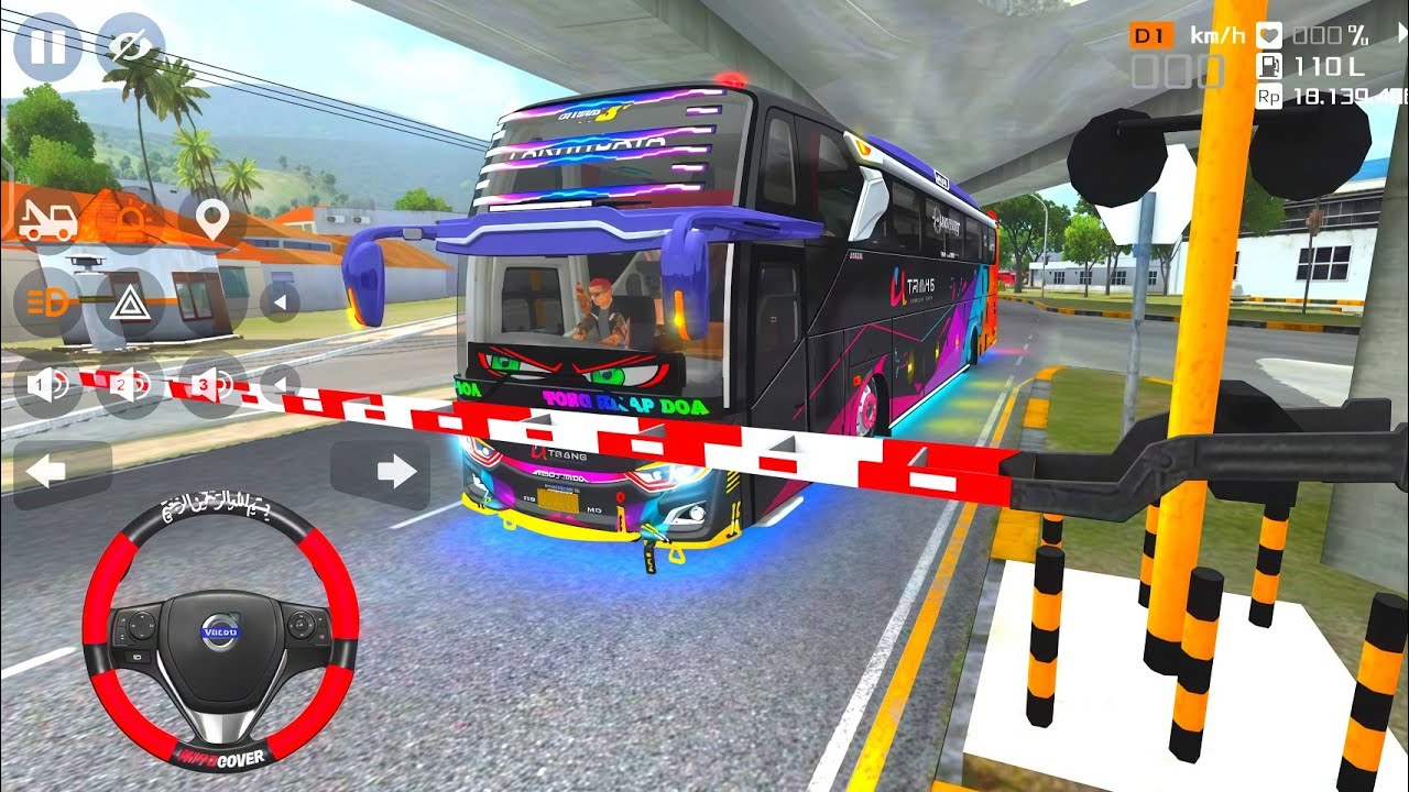 Bus Pariwisata U Trans Full Modif Tabrak Palang Pintu Kereta Sambil ...