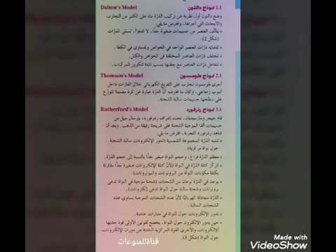 نظريات عن تركيب الذرة نموذج دالتون ونموذج طومسون ونموذج رذرفورد ونموذج بور