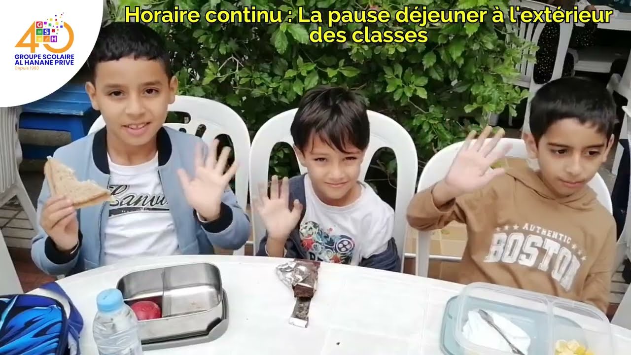 Horaire continu : La pause déjeuner à l'Institution Al Hanane 1 Agadir