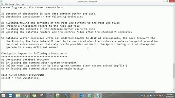 oracle 11g checkpoint (ckpt)