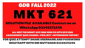 mkt 621 GDb solution fall 2022