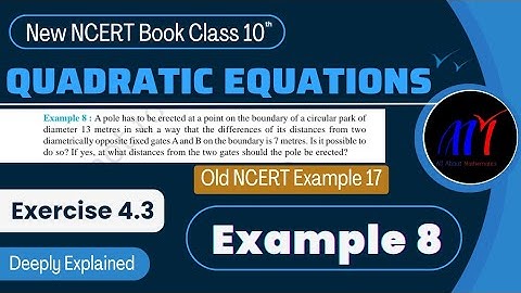 Chapter 4 Exercise 4.3 ( Example 8 ) Quadratics Equations  Class 10 Maths | New NCERT Book