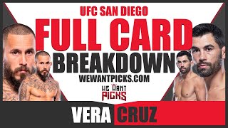 UFC San Diego: Vera vs. Cruz FULL CARD Predictions, Bets, DraftKings and DFS