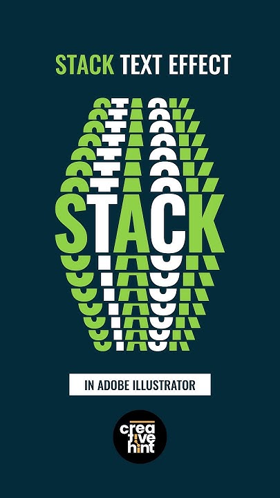 How to create Stack text effect in Adobe Illustrator. #graphicdesign ...