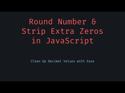🎥 Round Numbers in JavaScript & Remove Extra Zeros  Clean Decimal Values Easily