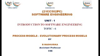 UNIT - 1_PROCESS MODELS – EVOLUTIONARY PROCESS MODELS