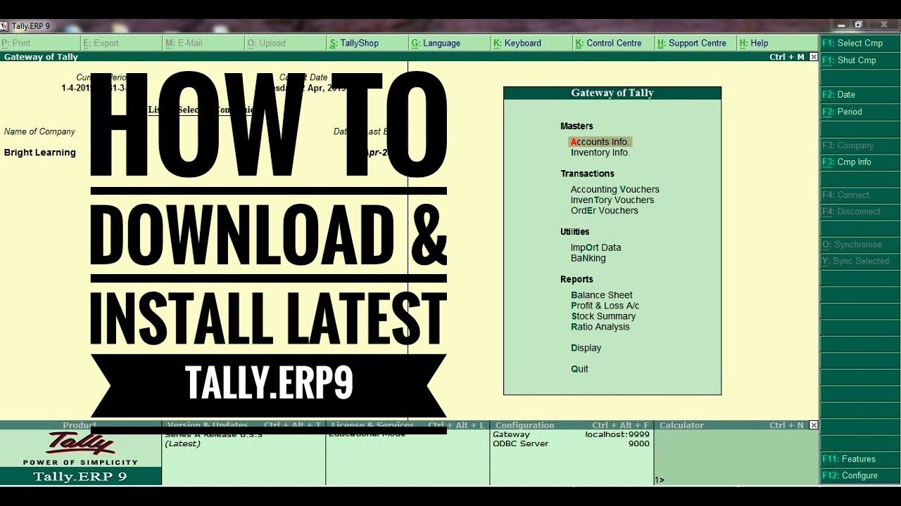 Download Tally.Erp 9 with GST - YouTube