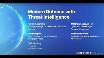 Modern Defense Strategies: Integrating Threat Intelligence into Security Programs | PREDICT 2024