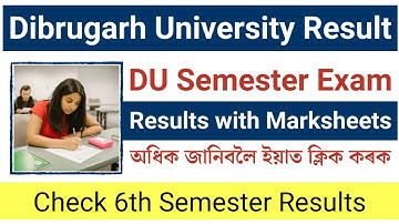 Dibrugarh University Result 2023 | Check 6th Semester Results