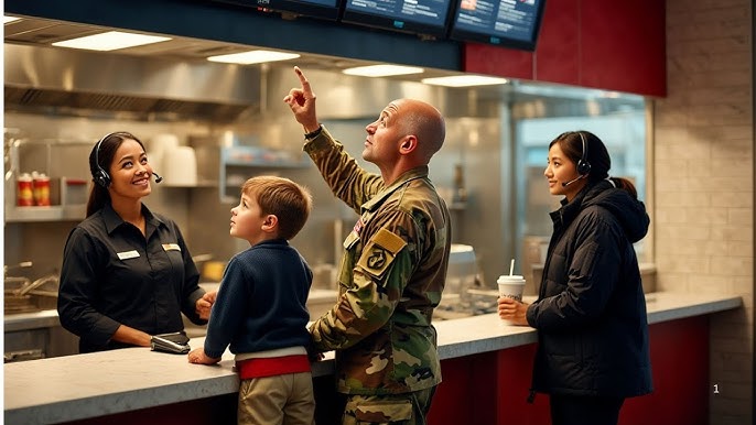 Soldier Orders Taco Bell Meal — Freezes When He Overhears 2 Boys Behind Him  - YouTube