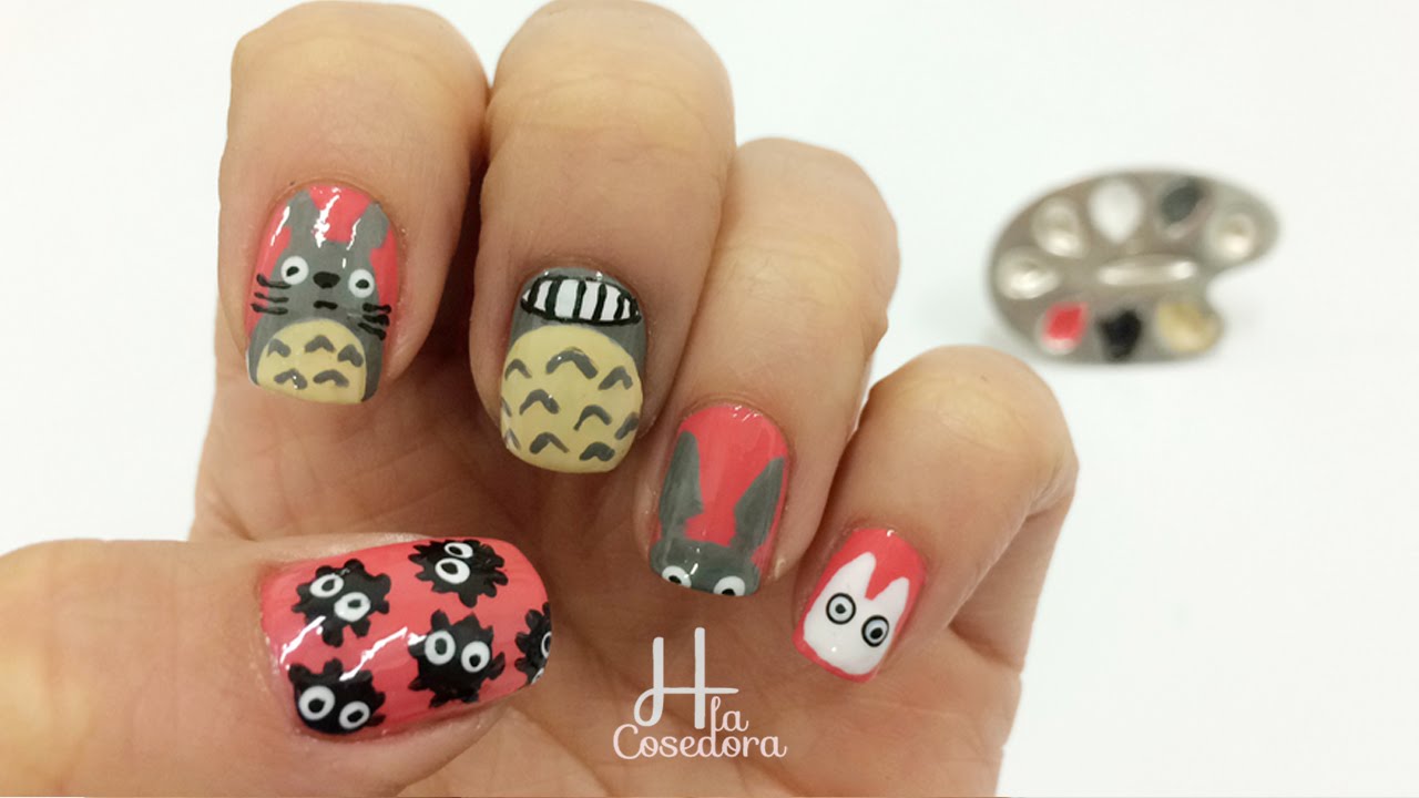 Decoracion de uñas Totoro Nail Art - YouTube