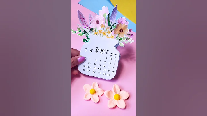 Diy desk calendar 2025/floral calendar/diy new year calendar/#youtubeshorts #shorts #tablecalendar