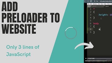how to add preloader to website using HTML CSS & JavaScript