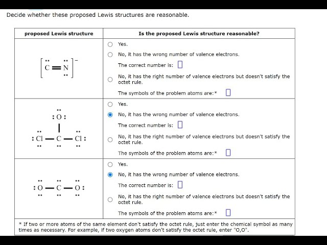 Decide whether these proposed Lewis structures are reasonable | Question Series 4th | HomeworkLIB class=