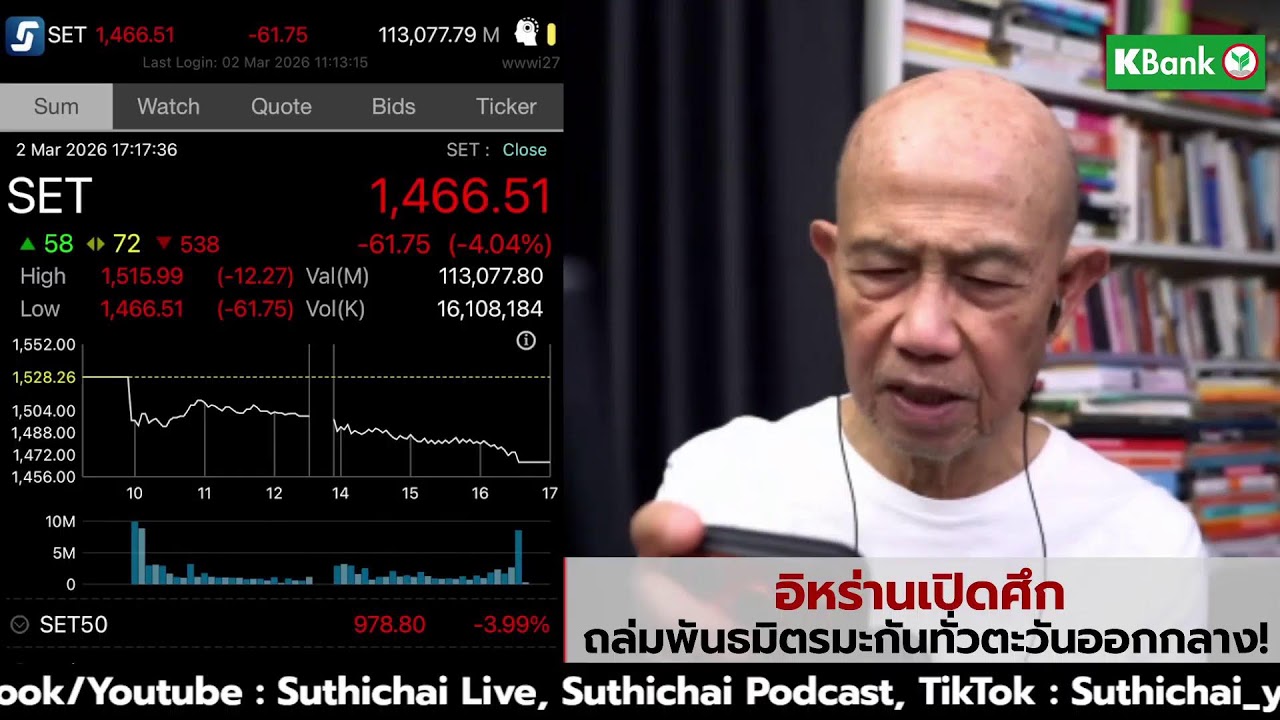 อิหร่านเปิดศึก ถล่มพันธมิตรมะกันทั่วตะวันออกกลาง!  Suthichai Live 2-3-2569