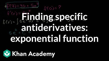 Het vinden van specifieke primitieve functies: exponentiële functie | AP Calculus AB | Khan Academy