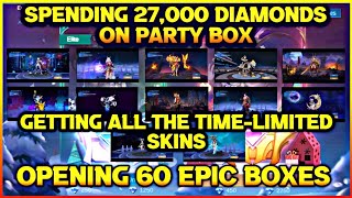 SPENDING 27,000 DIAMONDS ON PARTY BOX EVENT | LET'S SEE WHAT WE CAN GET FROM 60 EPIC BOXES | MLBB