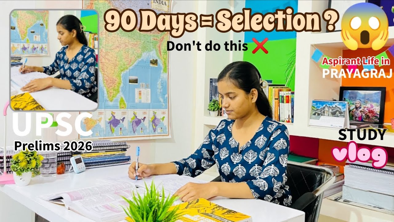 12 Hours of study for UPSC PRELIMS 2026 📝 Don't do this #vlog #upsc ...