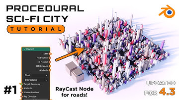 Sci-Fi City in Blender 4.3 Tutorial UPDATED - RayCast Boolean Node - PART 1