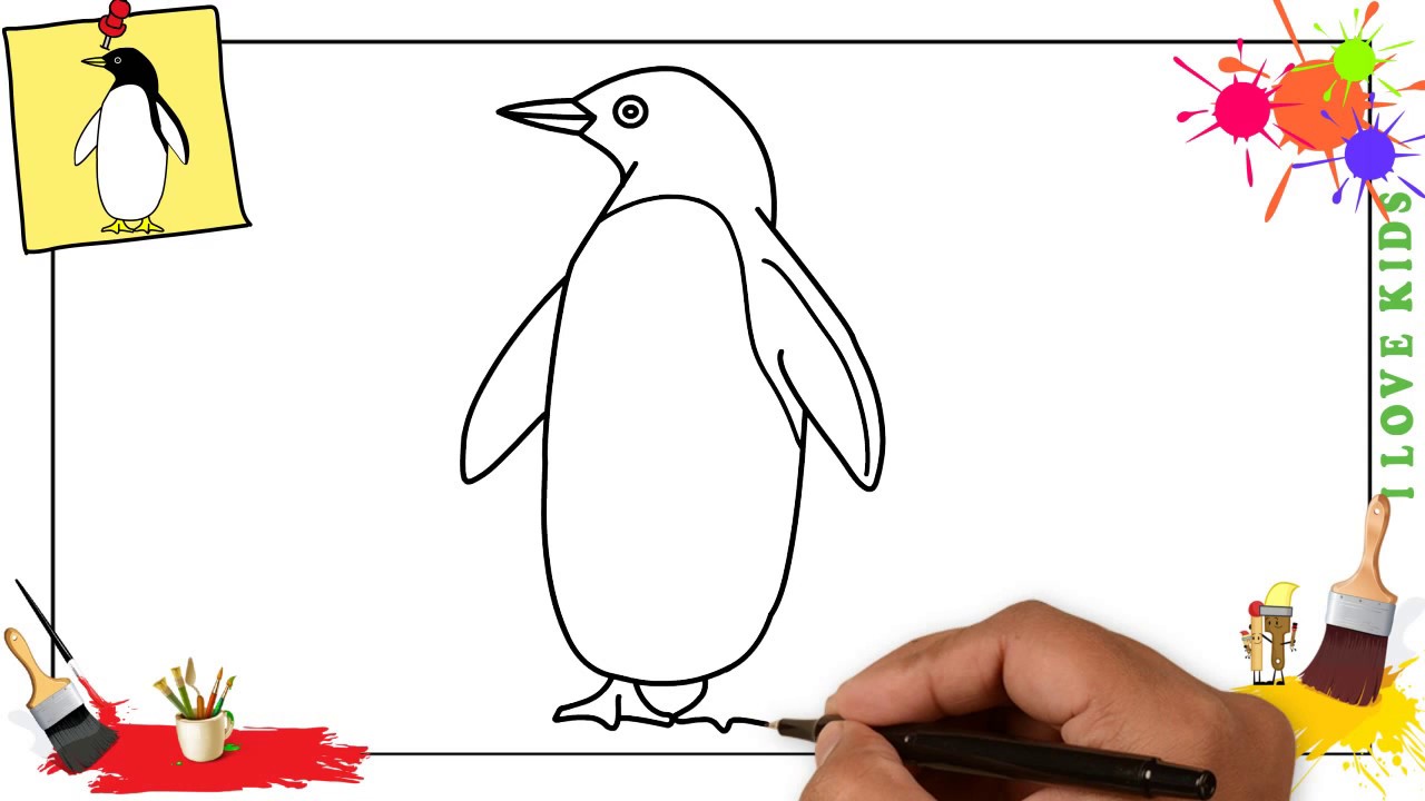 How to Draw Blue Penguin Bambadee from Club Penguin with Easy Steps Leson -  How to Draw Step by Step Drawing Tutorials