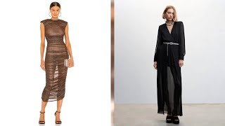 Los Vestidos Transparentes Para Las Fiestas De 2023 De Los Tejidos De Gasa A La Malla