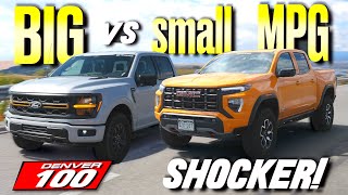 видео: Тест расхода топлива на галлон: полноразмерный Ford F-150 против среднеразмерного GMC Canyon: мы ... картинка: Тест расхода топлива на галлон: полноразмерный Ford F-150 против среднеразмерного GMC Canyon: мы ...
