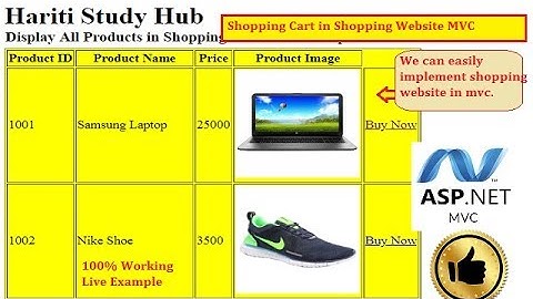 Part 1- Implement Shopping Cart Using Asp.Net MVC | Hindi | Shopping Website | Free Online Classes